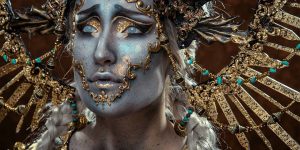 Makeup Artist Creates Dark Fantasy Costumes From The Lightweight Wearable Porcelain And Stained Glass
