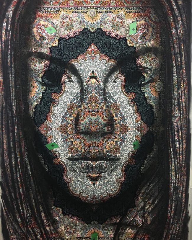 Street Artist Uses Traditional Persian Rugs As Canvas To Spray-Paint ...