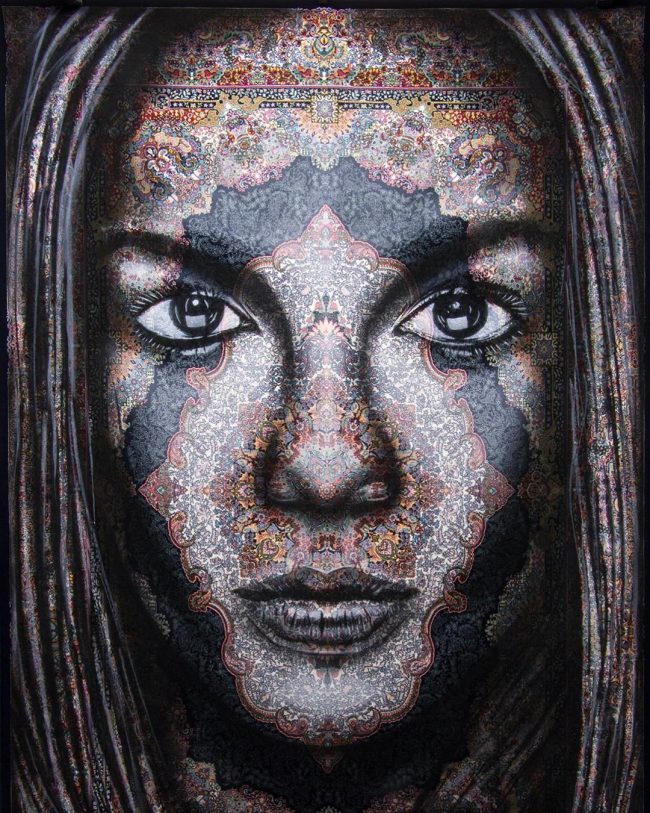 Street Artist Uses Traditional Persian Rugs As Canvas To Spray-Paint ...
