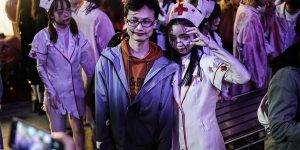 As the World Plunges Into the Flames of The Pandemic, Thousands of People at The Halloween Parade in Wuhan