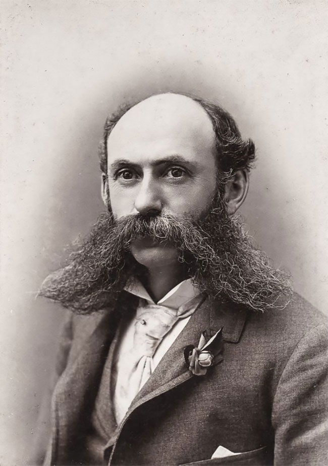 Mysterious Vintage Beard Man In 1900 Style Fashion With Cane Stock