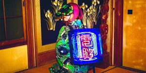 Cyberpunk Kimono Fashion Hits the Streets of Akihabara, Complete with Neon Sign Obi
