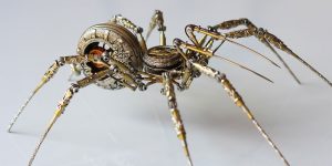 Hungarian Artist Creates Detailed Steampunk Spiders Out of Various Mechanical Parts