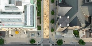 Giant Optical Illusion Transforms A Street In Montreal Into Wavy Sand Dunes