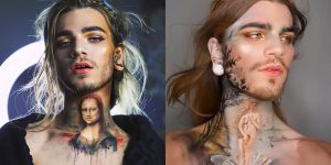 Makeup Artist Uses His Face And Body As A Canvas To Recreate Famous Paintings