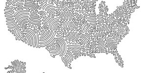 This Artist Draws a Maps of the World with Just Single Line