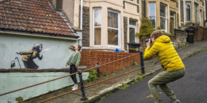 Banksy's New Graffiti Appeared in Bristol, at The Beginning of A Street with One of The Steepest Climbs, Reaching 22 Degrees