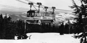Vintage Photographs of the Skiway Sky Bus Lift Used on Mt. Hood, Oregon From the 1950s