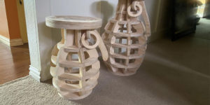 Wood Artist Jack Lebond Creates Fantastic Grenade End Tables