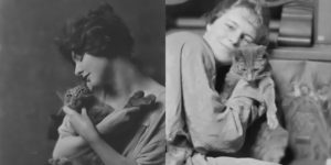 Arnold Genthe’s Cats : Women Posing With ‘Buzzer’ From A Century Ago