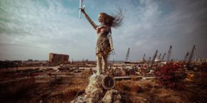 Lebanese Artist Uses Broken Glass, Rubble from Beirut Explosion to Make Art
