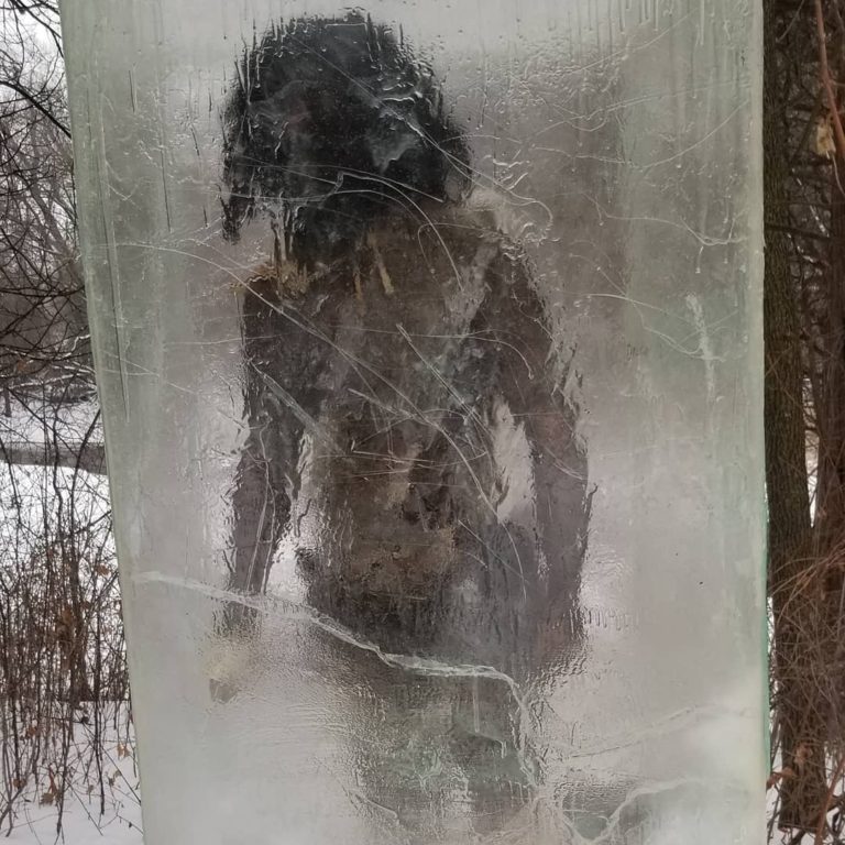 Frozen Caveman Sculpture Compared To Monolith Appears In Minneapolis ...