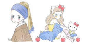 Japanese Illustrator Tacomaru Provides Stylish Take on Popular Cartoon Characters