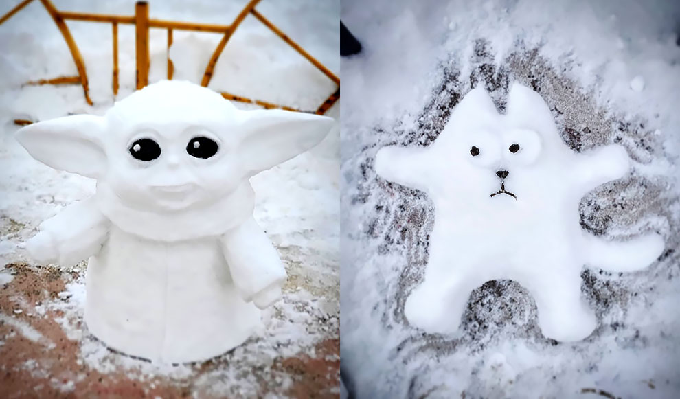 Snow Cuteness or Unusual Winter Hobby: Artist Creates Tiny Snow Sculptures  in Dreary Russian Neighborhoods » Design You Trust