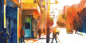 21 Watercolors That Show How The Sun And Shadows Change Cities