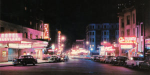Stunning Real Photo Postcards Captured Street Scenes at Night in the 1960s