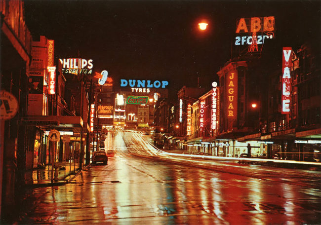 Stunning Real Photo Postcards Captured Street Scenes at Night in the ...