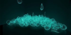 Phosphorescent Glass Sculptures Illuminate in Presence of People
