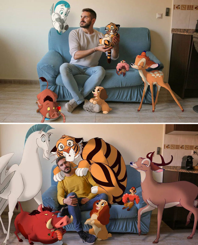 Guy Edits Disney Characters Into His Photos And The Result Looks Like ...
