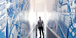 Artist Painted This Beautiful Mural In Delft Blue Style