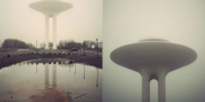 Danish Photographer Captures Atmospheric Images of the Hyllie Water Tower Covered with a Morning Fog