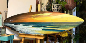 In Love To Nature And The Sea, This Artist Upcycles Old Surfboards And Create Art On Them