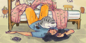 Quarantine Life With A Cat In Cute Illustration By Annada Menon