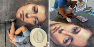 Cuong Nguyen Uses The Streets As A Canvas For His Incredibly Realistic Chalk Portraits