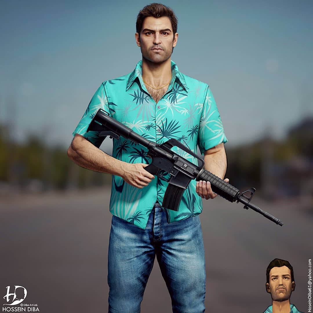 Artist turns old GTA characters into lifelike 3D models