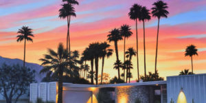Vintage Cars, Palms & Backyard Pools in Californian Inspired Paintings by Danny Heller