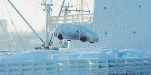 Stunning Images of Freshly Frozen Cars Arrived to Vladivostok Sea Port