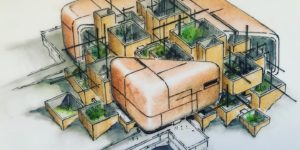 Iranian Architect Creates Impressive Futuristic Architectural Sketches
