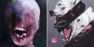 Macabre Anatomy and Creepy Dogs: Bizarre Paintings by Dusty Ray