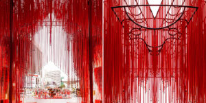 Memory Veil: 10,000 Strands Of Red String Beads Art Installation