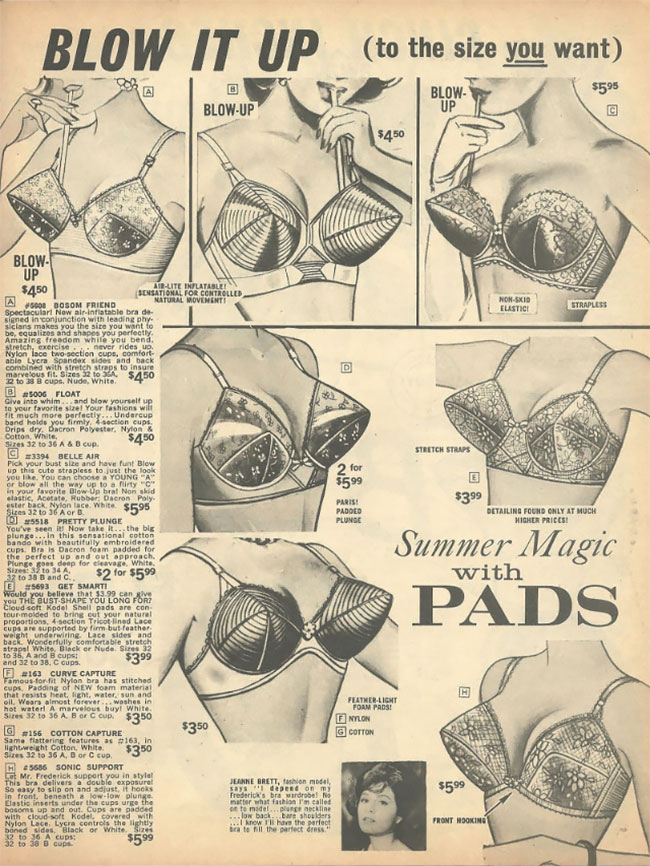 Blow-Up Bras! Before Wonderbra came to market and surgery wasn't