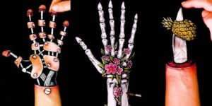 Artist Uses Right Hand to Turn Her Left hand Into Optical Illusions