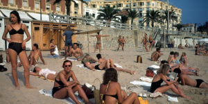 Amazing Color Photographs Capture Sun Bathers on the Beach in Cannes, France in 1948
