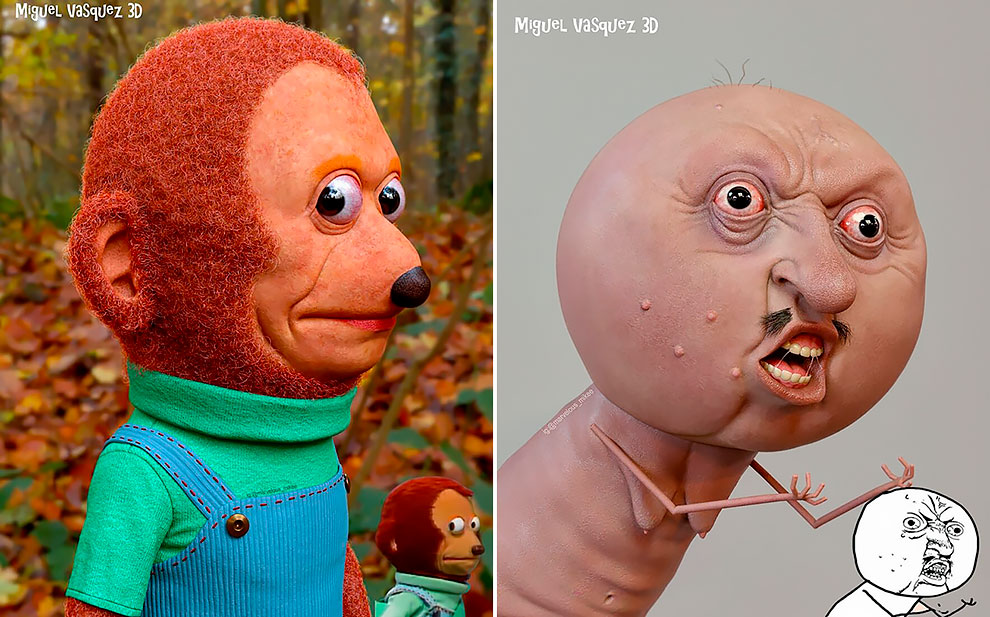 Artist Ruins The Childhood By Creating Bizarre 3D Versions Of Characters  And Memes » Design You Trust