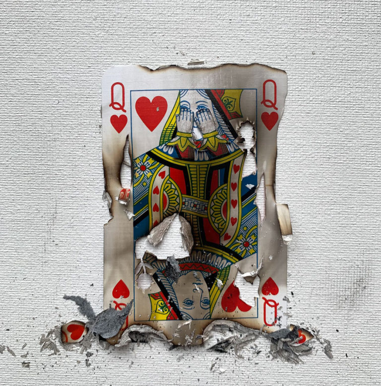 Artist Makes Playing Card Collages To Display Scenes Of Love, Loss, And 