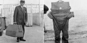 John Edlund and His Life-Preserving Valise, 1915