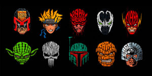 Facetters: Designer Created a Cool Collection of Hero Logos, Combining Typography with Popular Characters