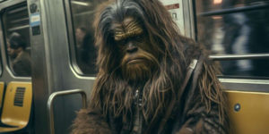 Imagining Famous Fictional Characters Riding Public Transportation with AI