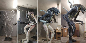 Artist Has Spent 10 Weeks Transforming Foam Into a Life-Size Xenomorph from the Aliens