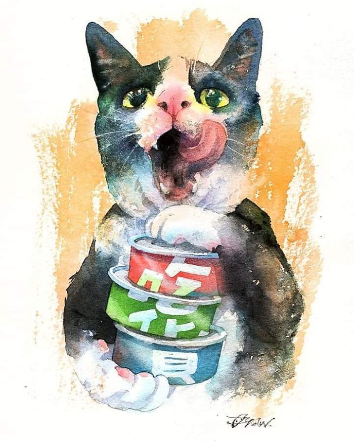 My-love-of-Cat-in-my-Watercolor-Cat-Paintings-5c4ecf1343b5a__700