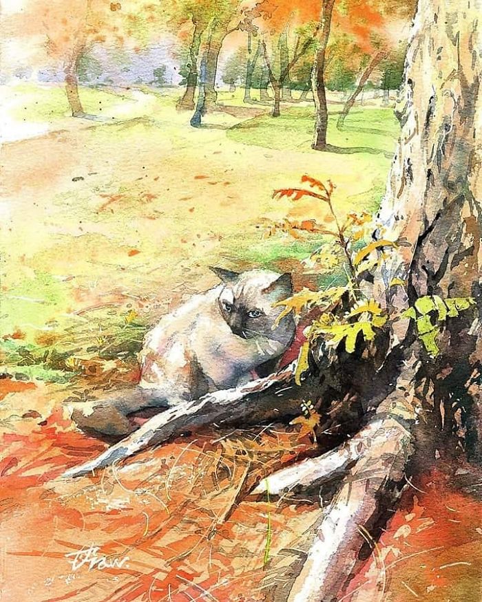 My-love-of-Cat-in-my-Watercolor-Cat-Paintings-5c4ecf6205f69__700