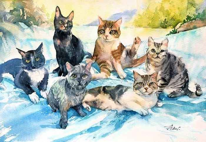 My-love-of-Cat-in-my-Watercolor-Cat-Paintings-5c4ecfc847a3c__700