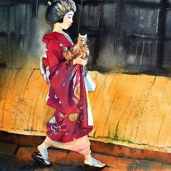 My-love-of-Cat-in-my-Watercolor-Cat-Paintings-5c4ed00945b66__700