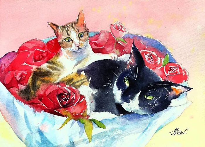 My-love-of-Cat-in-my-Watercolor-Cat-Paintings-5c4ed878b2c9f__700