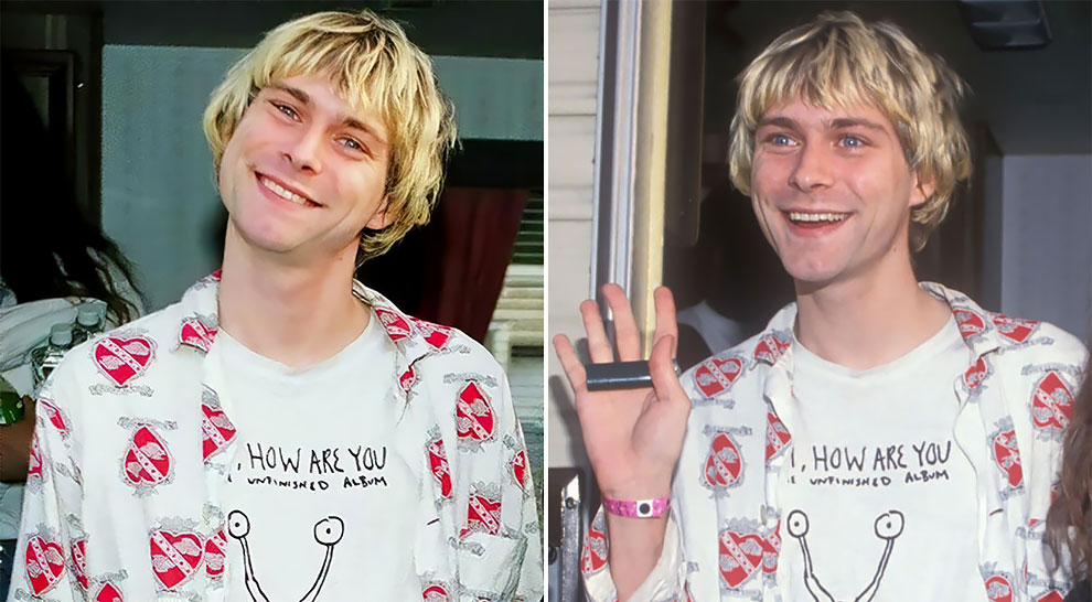 Nostalgic Photos of Kurt Cobain Wearing a “Hi, How Are You” T-Shirt