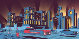 Orkhan Isayev's Utopia Brings Cities to Life with Art Deco, Cyberpunk and Illustration
